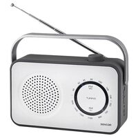 Radio portabil AM/FM, cauciucat, Reglare analogica, Antena telescopica, Alb