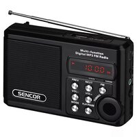 Radio portabil FM, antena telescopica, 2W, USB, MicroSD, Intrare audio Jack 3.5 mm