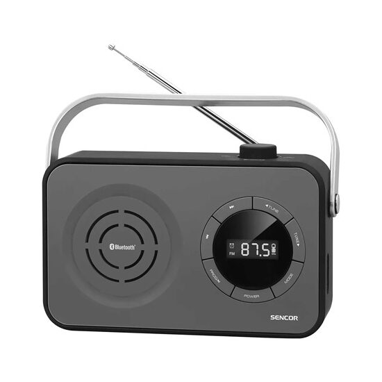 Radio portabil FM, Bluetooth, Ceas, Timer, Alarma, Display LCD negativ