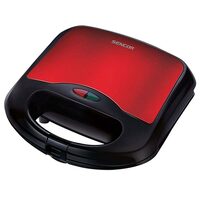 Sandwich maker 700W, Placi Antiaderente Inox, Corp și maner izolate termic, Rosu