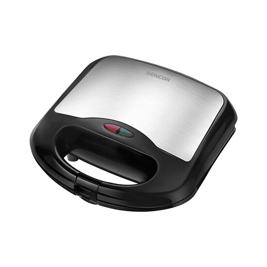 Sandwich maker Inox 700W, Corp și maner izolate termic, Negru