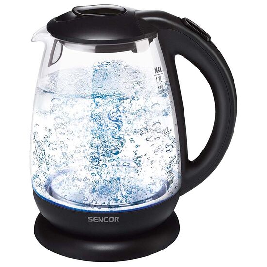 Fierbator electric cordless, Sticla 1.7l, putere 2200 W, filtru detasabil, cana gradata, lumina led