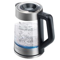 Fierbator electric cordless, Sticla si Inox 1.7l, putere 2200 W, cana gradata, iluminare colorata