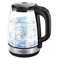 Fierbator electric cordless, Sticla 2l, putere 2200 W, cana gradata, iluminare colorata