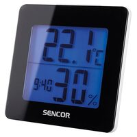 Statie meteo de interior, Temperatura si Umiditate, Ceas, 93x94x38 mm, Negru