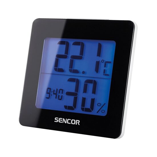 Statie meteo de interior, Temperatura si Umiditate, Ceas, 93x94x38 mm, Negru