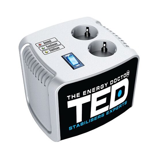 Stabilizator de tensiune automat, 5000 VA/3000 W, 140V-260V, unda sinusoidala pura, 2 x Schuko