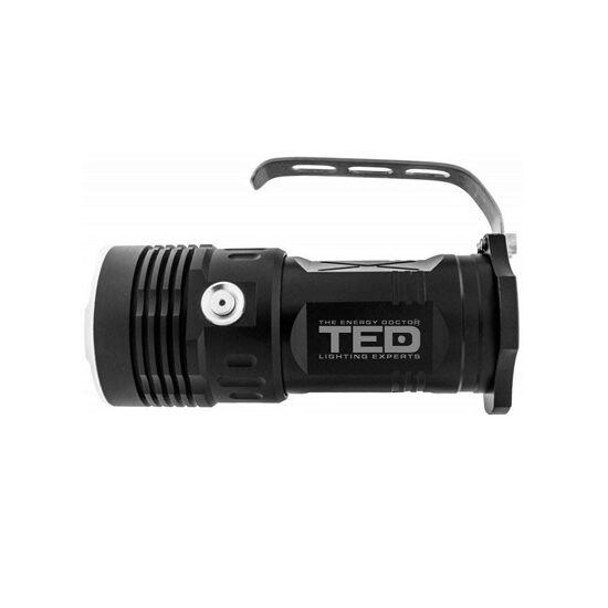 Lanterna de mana cu acumulator, 10W,  Aluminiu, Li-Ion, IP65, micro USB, IP 65