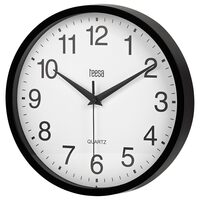 Ceas de perete, mecanism quartz, diametru 25 cm, Negru, 1 x AA