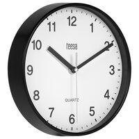 Ceas de perete, mecanism quartz, diametru 20 cm, Negru, 1 x AA