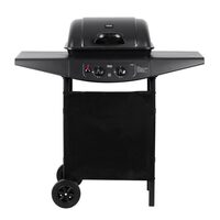 Gratar cu 2 arzatoare pe gaz, 5 kW, Teesa BBQ, Negru, Otel