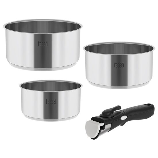 Set 3 oale Inox 1.6/2.3/3.1 l, Teesa, Maner detasabil, fund multistrat