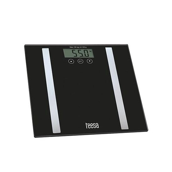Cantar Body Analyzer, max 150 Kg, LCD, Negru, 1 x CR2032, Memorie pentru 10 utilizatori