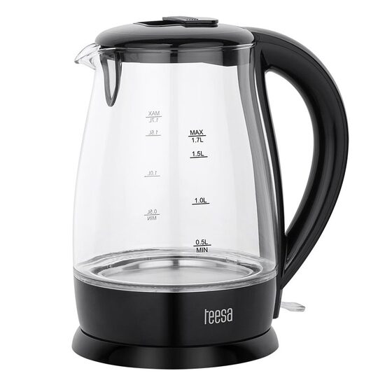 Fierbator electric cordless, Teesa 1.7 l, putere 2200 W, cana gradata, Baza pivotanta 360 grade, filtru anti-calcar