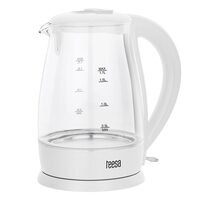 Fierbator electric cordless, Capacitate 1.7 l, putere 2200 W, cana gradata, Alb