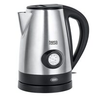 Fierbator electric cordless, Inox, Capacitate 1.7 l, putere 2200 W, Indicator de temperature, filtru anti-calcar