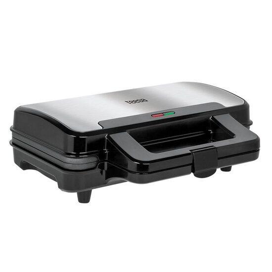 Aparat pentru 2 Wafe, Teesa 1000 W, Termostat, Placi neaderente, placa 285 x 152 mm