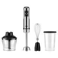 Blender de mana Grey 4 IN 1, putere 1200W, 2 viteze, cutite inox