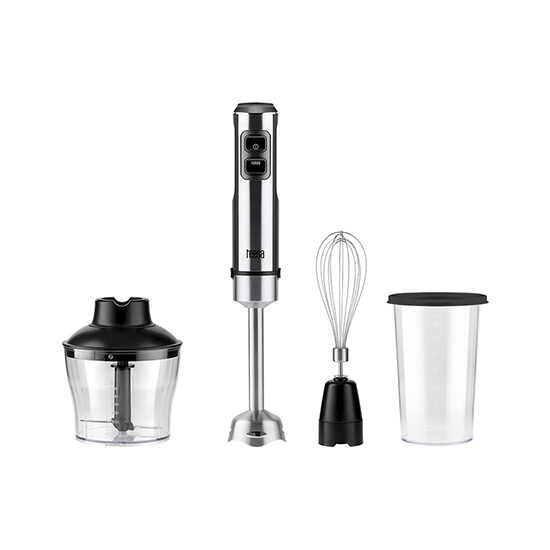 Blender de mana Grey 4 IN 1, putere 1200W, 2 viteze, cutite inox