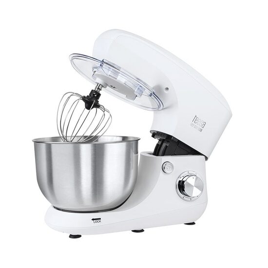 Mixer cu bol Teesa 1400 W, 6 viteze, Mecanism de înclinare automata, Funcția de impuls, Alb