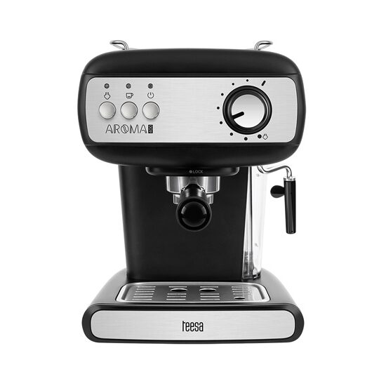 Espressor manual 15 bar, cappuccino, 850W, rezervor apa 1.2 l, Negru