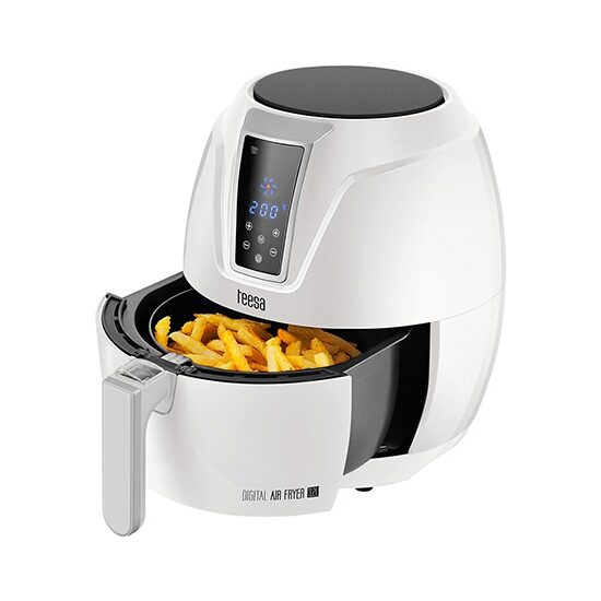 Friteuza cu aer cald, digitala, 3.2 Litri, 1400W, 7 Programe, Timer, Alb