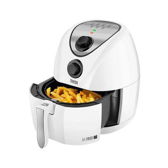 Friteuza cu aer cald, digitala, 3.2 Litri, 1400W, 3 Programe, Timer, Alb