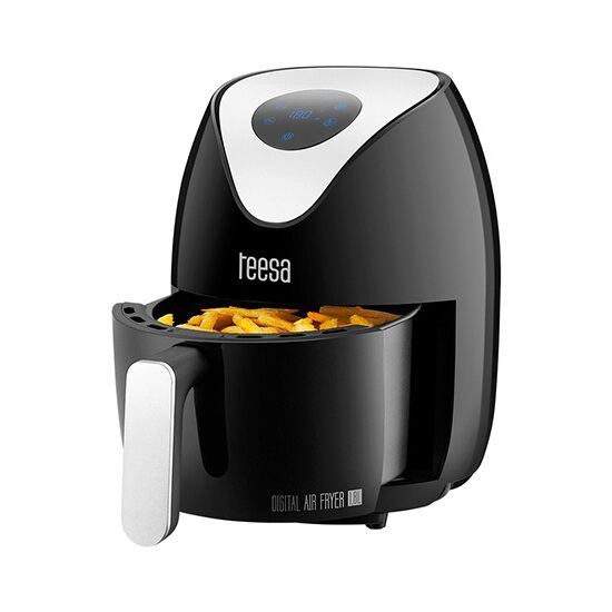 Friteuza cu aer cald, digitala, 1.8 Litri, 1000W, 3 Programe, Timer, Negru