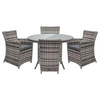 Set mobilier de gradina 4 scaune si o masa, 150 kg, cu perne