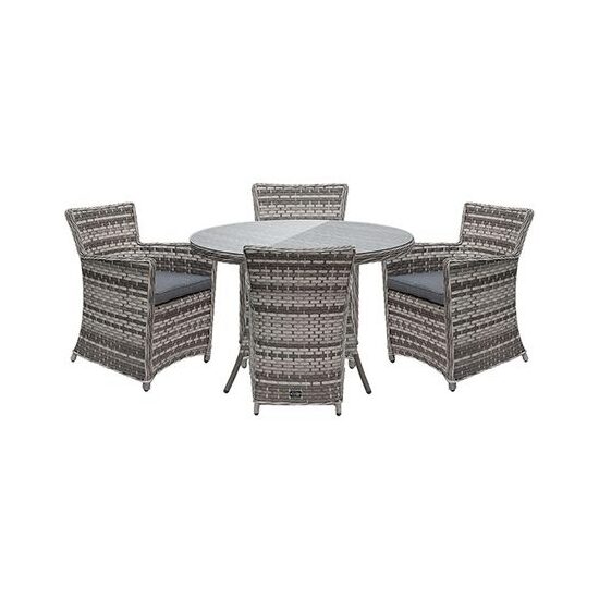Set mobilier de gradina 4 scaune si o masa, 150 kg, cu perne