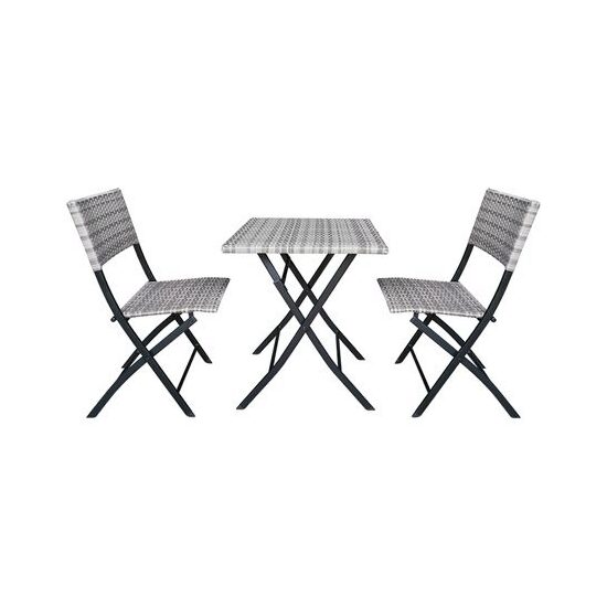 Set masa cu 2 scaune pliabile pentru terasa sau balcon, max 120 kg