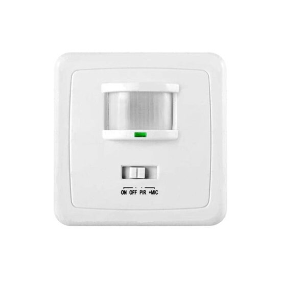 Senzor PIR cu sunet, max 9 m, Prag minim iluminare reglabil 3 - 2000 lux, 160 grade