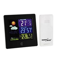 Stație meteo wireless, sincronizare ora DCF, neagra, Interior/Exterior, -20/60 °C, Prognoza meteo