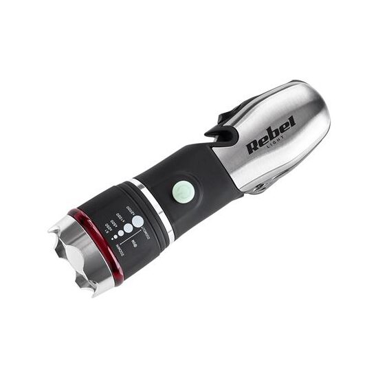 Lanterna cu led multifunctionala, 3xAAA, 120 lm, Aluminiu, Ciocan de urgenta