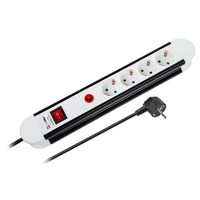 Prelungitor cu 4 locasuri si intrerupator, Schuko, lungime 1.5 m, Protectie la Supratensiune, max 3500W