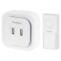 Sonerie wireless, 2xUSB, 36 melodii, raza de actiune 150 m, IP55, Alb