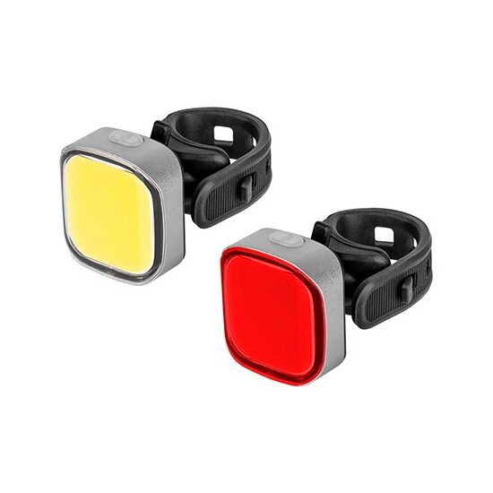 Set fata si spate lumini bicicleta, microUSB, 70 lm, 37 led-uri