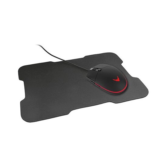 Set Mouse gaming cu fir si Mousepad, lumina led, Rezoluție 3200 dpi, USB 2.0