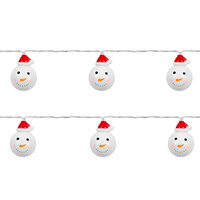 Instalatie luminoasa 10 led-uri, Snowmen, 2 baterii tip AA, Alb cald, 1.65 m