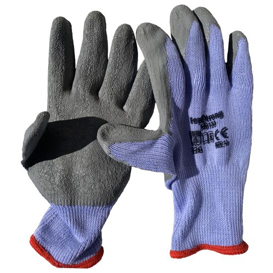 Mănuși de protecție fără cusături Topstrong Grey, cu strat de latex, marimea L