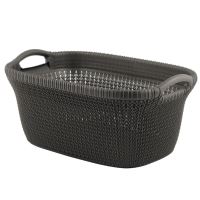 Coș rufe, impletit, Curver Knit 40L, antracit, 60x27x39 