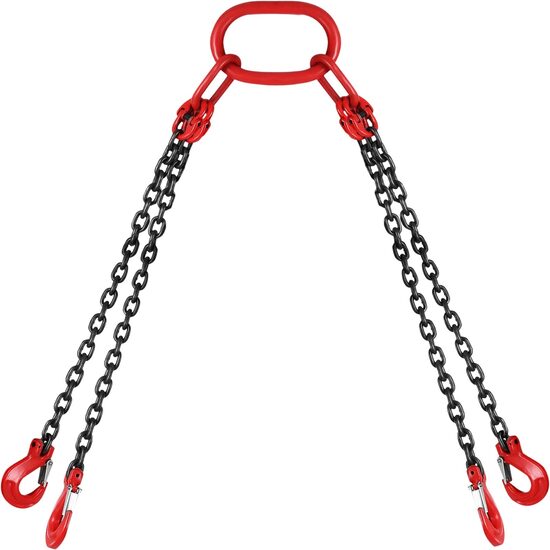 Lant ridicare greutati cu 4 brate, Capacitate 5 tone, Lungime 1.5 m, G80 Mn