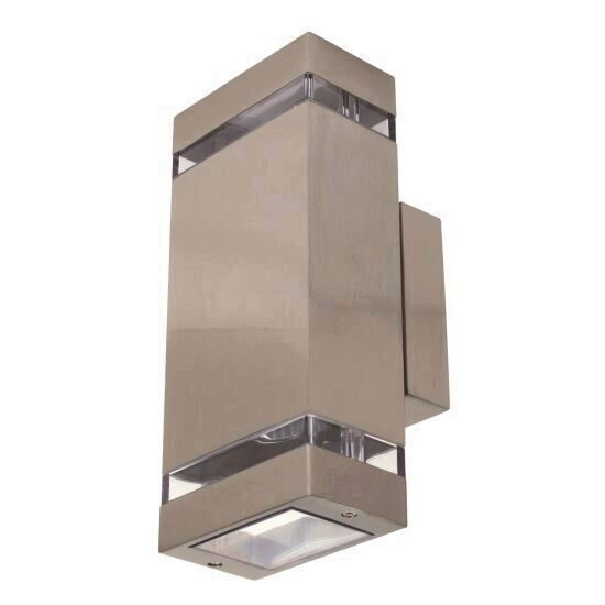 Aplica de exterior Gardenya-2, Inox, IP44, GU10, putere 2 x 35 W, lumina in 2 sensuri