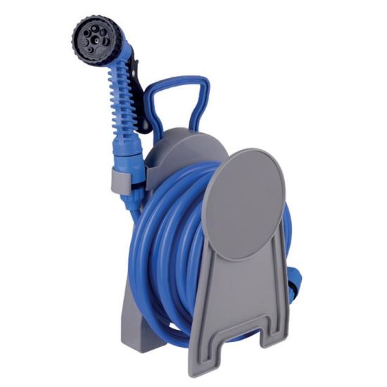 Furtun de stropit cu derulator si pistol, Strend Pro HC421, lungime 10m