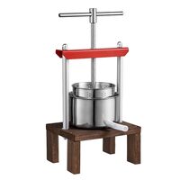 Presa manuala pentru struguri, citrice, vinete Vevor, suport lemn, capacitate 1.56 l, cos inox, diametru cos 13 cm