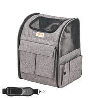 Rucsac pentru transport animale mici Vevor 425x355x280mm, max 8.1 kg, 4 roti detasabile si maner aluminiu