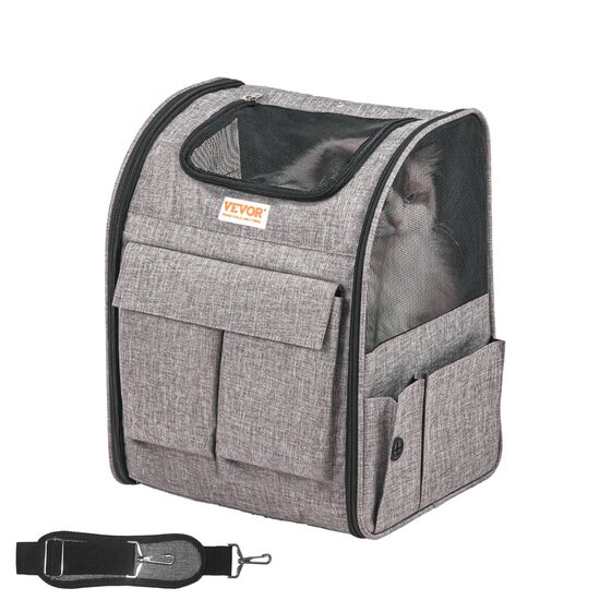 Rucsac pentru transport animale mici Vevor 425x355x280mm, max 8.1 kg, 4 roti detasabile si maner aluminiu