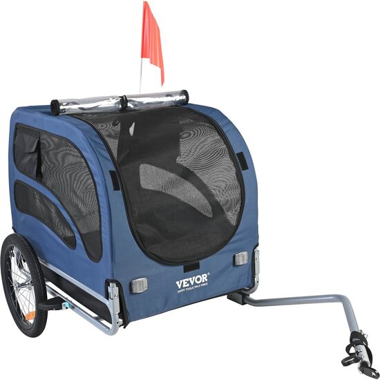 Remorca pentru bicicleta pentru transport animale mici Vevor 1440 x 725 x 845 mm, max 40 kg, 2 roti, Pliabila 