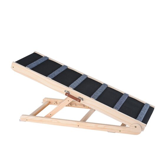 Rampa pentru caini Vevor, lungime 1050 mm, 6 setari de inaltime, lemn pin
