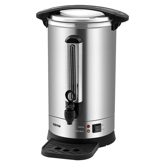 Cafetiera profesionala Vevor 10 l, 60 cesti, Inox, 1500 W